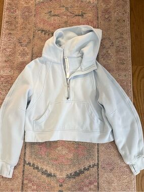 lululemon athletica Light Blue Quarter-Zip Hooded Sweater